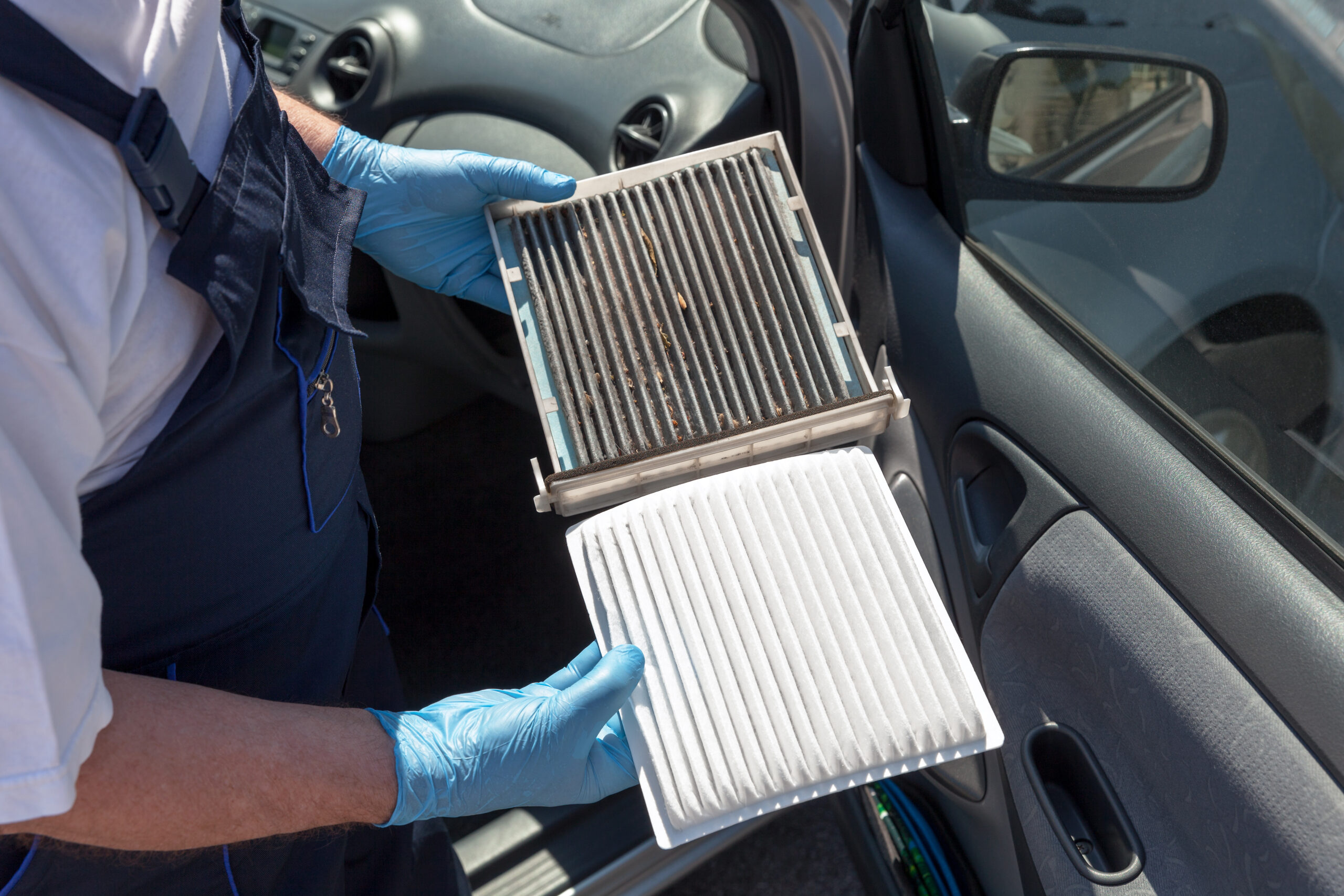 Clean,And,Dirty,Cabin,Air,Filter,For,Car Vehicle Diagnostics